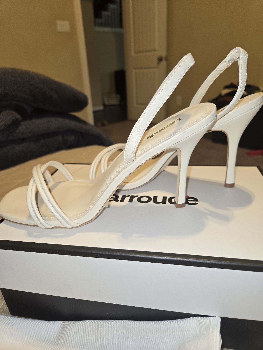 Larroude Leather Heels Sandals